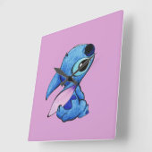 Stitch Clock Vierkante Klok (Hoek)