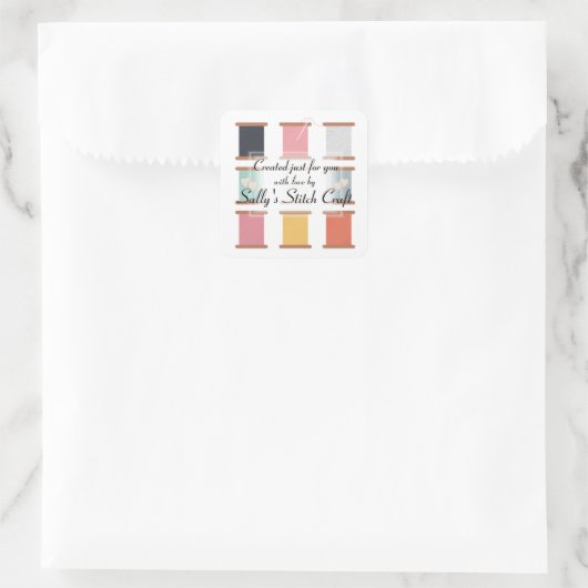 Stitch en Sew Vierkante Sticker (Tas)