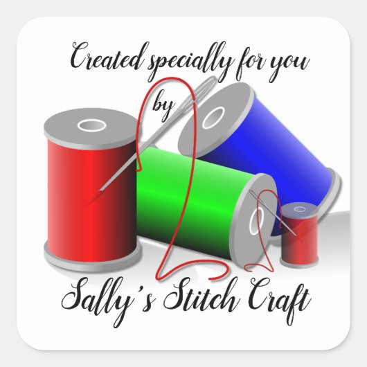 Stitch en Sew Vierkante Sticker (Voorkant)