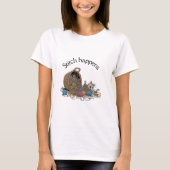 Stitch Happens - Grappige kat & garen haken T-shirt (Voorkant)