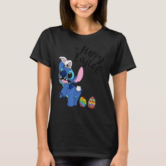 Stitch Happy Easter Easter Easter Easter Familie P T-shirt (Voorkant)