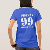 Stitch hart softbal mam gepersonaliseerde Blauwgro T-shirt (Achterkant)