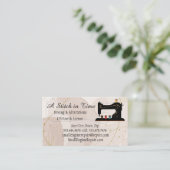 Stitch in Time Sewing Alterations Repair Business Visitekaartje (Staand voorkant)