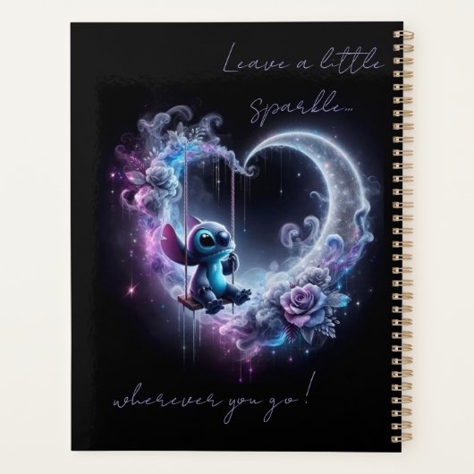 Stitch laat een beetje glinsteren planner (Achterkant)