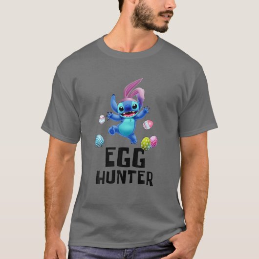 Stitch met paasbunny Egg Hunter T-shirt (Voorkant)