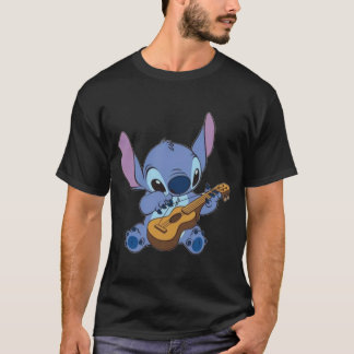Stitch spelen Ukulele Sticker T-shirt