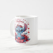 stitch valentijnsdag  koffiemok (Voorkant links)