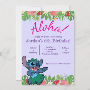 Stitch verjaardagsuitnodiging kaart