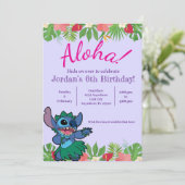 Stitch verjaardagsuitnodiging kaart (Staand voorkant)
