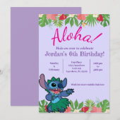 Stitch verjaardagsuitnodiging kaart (Voorkant / Achterkant)