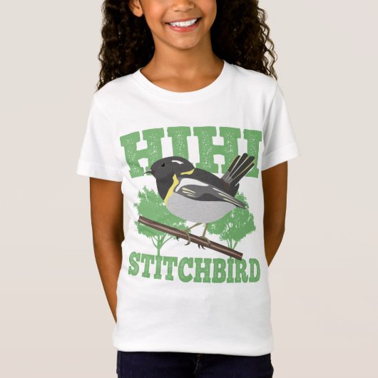 Stitchbird Hihi Nieuw-Zeelandse vogel T-shirt (Voorkant)