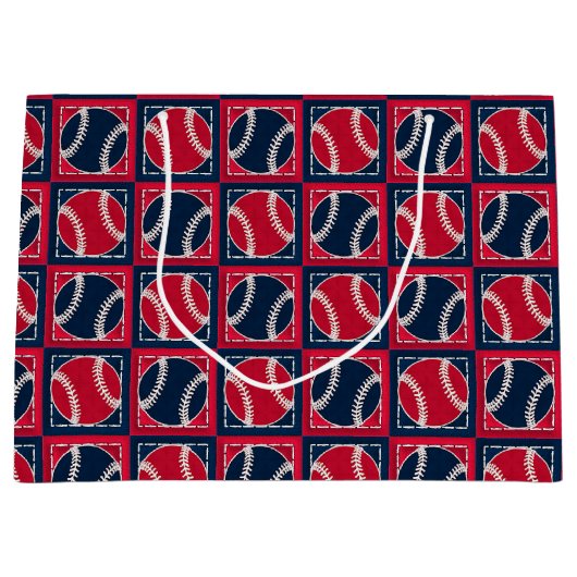 Stitched Baseball 01-GIFT BAG L Large Cadeautasje (Voorkant)