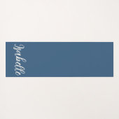 Stitched Blue / Ivory Hearts "Just Breath" Yogamat (Achterkant (horizontaal))