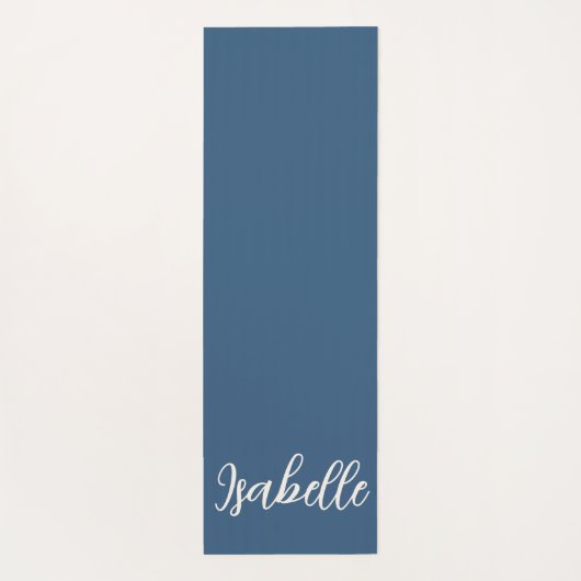 Stitched Blue / Ivory Hearts "Just Breath" Yogamat (Achterkant)