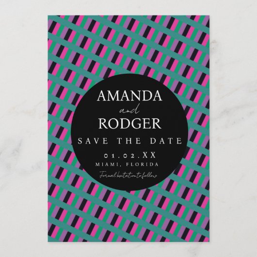 Stitched Bold Save the Date Diagonaal  Kaart (Voorkant)