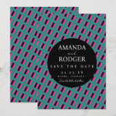 Stitched Bold Save the Date Diagonaal  Kaart (Voorkant / Achterkant)