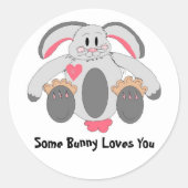 Stitched Bunny Rabbit Ronde Sticker (Voorkant)