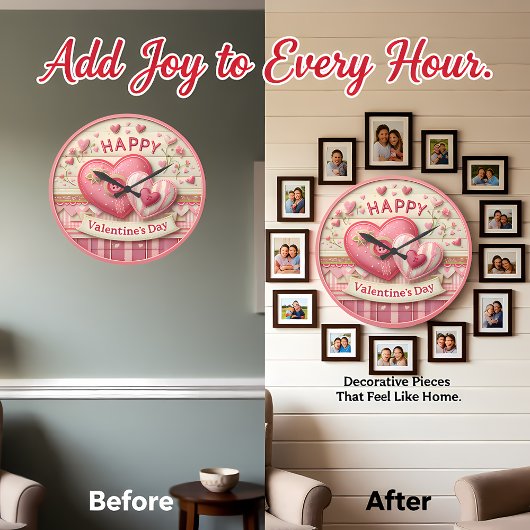 Stitched Fabric Heart Valentine Grote Klok