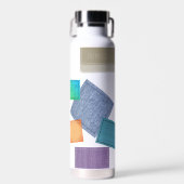 Stitched Fabric Patchwork gepersonaliseerd Waterfles (Voorkant)