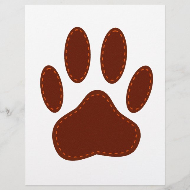 Stitched Felt Dog Paw Print (Voorkant)