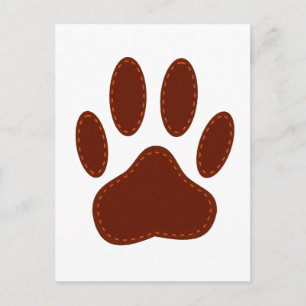 Stitched Felt Dog Paw Print Briefkaart