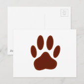 Stitched Felt Dog Paw Print Briefkaart (Voorkant / Achterkant)