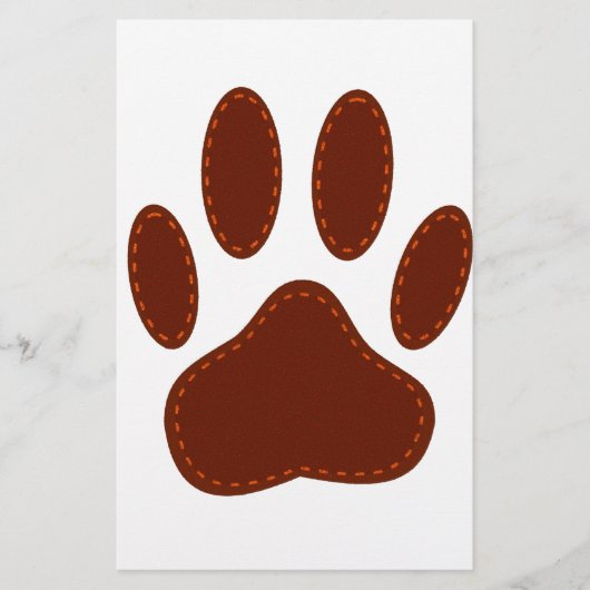 Stitched Felt Dog Paw Print Briefpapier (Voorkant)