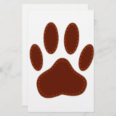 Stitched Felt Dog Paw Print Briefpapier (Voorkant / Achterkant)