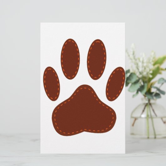 Stitched Felt Dog Paw Print Briefpapier (Staand voorkant)