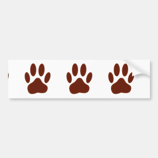 Stitched Felt Dog Paw Print Bumpersticker (Voorkant)