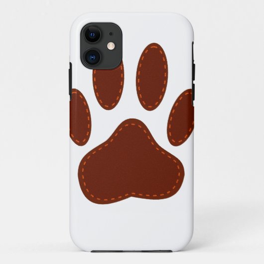 Stitched Felt Dog Paw Print Case-Mate iPhone Case (Achterkant)