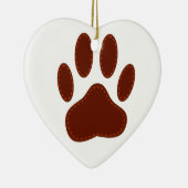 Stitched Felt Dog Paw Print Keramisch Ornament (Rechts)