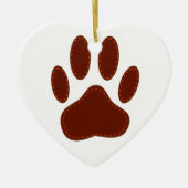 Stitched Felt Dog Paw Print Keramisch Ornament (Voorkant)