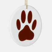 Stitched Felt Dog Paw Print Keramisch Ornament (Rechts)