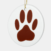 Stitched Felt Dog Paw Print Keramisch Ornament (Links)