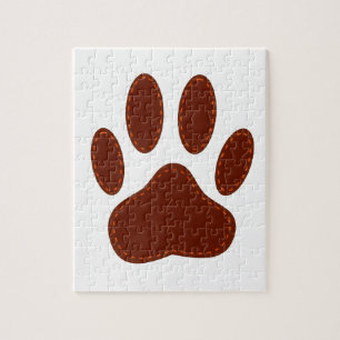 Stitched Felt Dog Paw Print Legpuzzel
