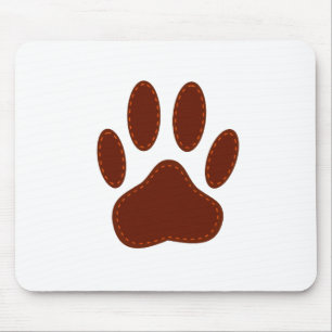 Stitched Felt Dog Paw Print Muismat