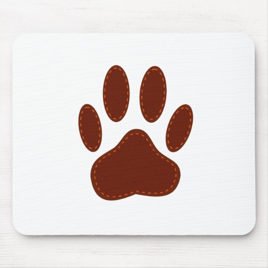 Stitched Felt Dog Paw Print Muismat (Voorkant)