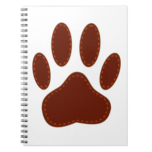 Stitched Felt Dog Paw Print Notitieboek