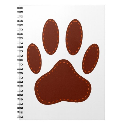 Stitched Felt Dog Paw Print Notitieboek (Voorkant)