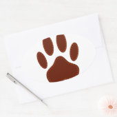 Stitched Felt Dog Paw Print Ovale Sticker (Envelop)