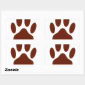 Stitched Felt Dog Paw Print Rechthoekige Sticker (Vel)
