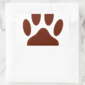 Stitched Felt Dog Paw Print Rechthoekige Sticker (Tas)