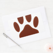 Stitched Felt Dog Paw Print Rechthoekige Sticker (Envelop)