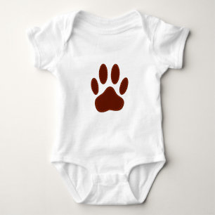 Stitched Felt Dog Paw Print Romper