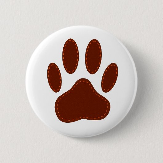 Stitched Felt Dog Paw Print Ronde Button 5,7 Cm (Voorkant)