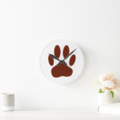 Stitched Felt Dog Paw Print Ronde Klok (Huis)