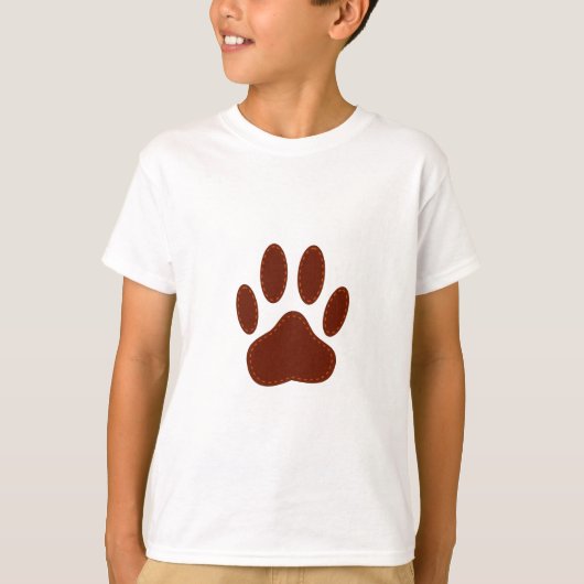 Stitched Felt Dog Paw Print T-shirt (Voorkant)