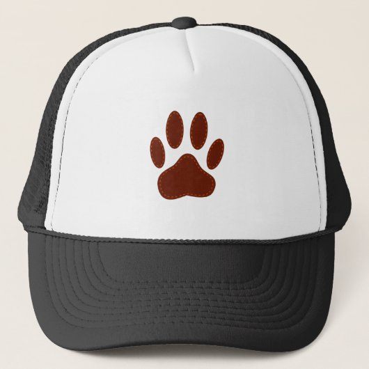 Stitched Felt Dog Paw Print Trucker Pet (Voorkant)