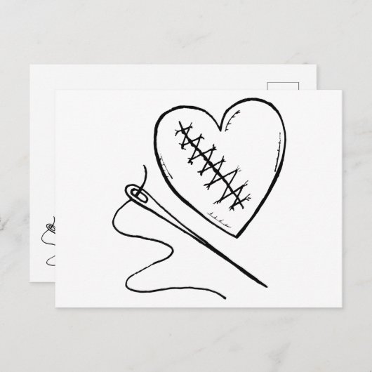 Stitched Heart Briefkaart (Voorkant / Achterkant)